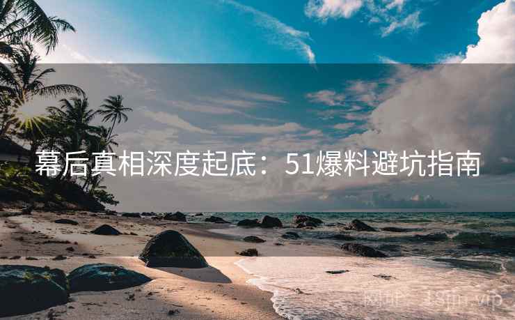 幕后真相深度起底：51爆料避坑指南